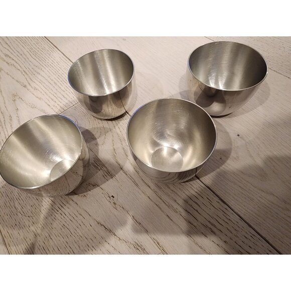 4 VINTAGE KIRK STIEFF P50 PEWTER CUPS MONTICELLO THOMAS JEFFERSON FOUNDATION VGC - Picture 2 of 4
